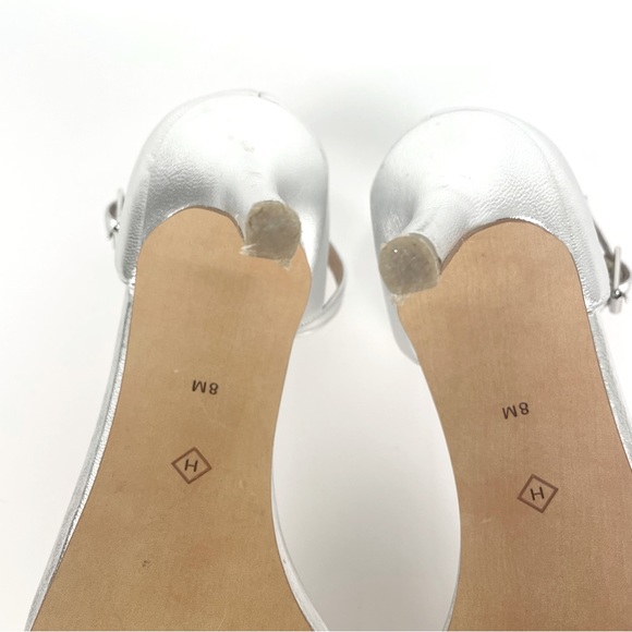 Halogen Silver Heels with Ankle Strap. Size 8 - Picture 8 of 8